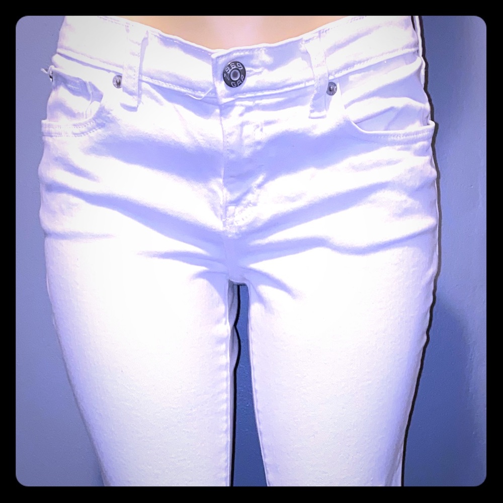 White boot cut jeans